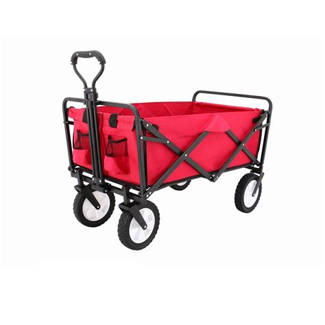 Folding Push Wagon Cart Collapsible Outdoor Utility Camping Grocery