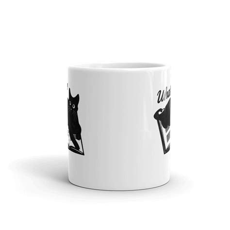 Black Cat Mug For Book Lovers Funny Cat Lover Mug Cute Cat Etsy