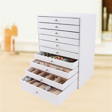 Songmics Elegant Jewellery Box Earrings Drawer Jewellery Organiser