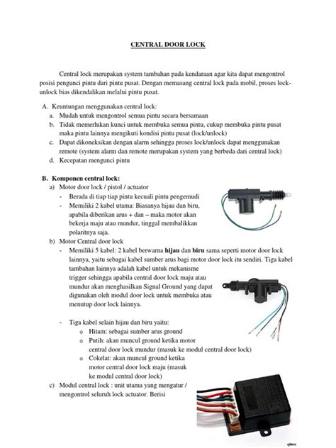 Central Door Lock System Overview | PDF