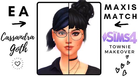 CASSANDRA GOTH CAS Townie Makeover The Sims 4 YouTube