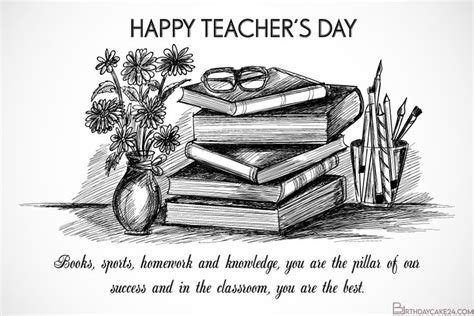 Hand Drawn Art Sketch Teachers Day Card