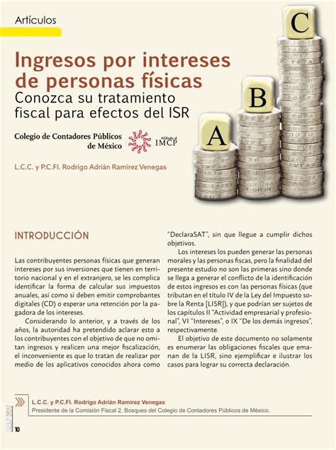 Pdf Ingresos Por Intereses De Personas Físicas Conozca Su · 11