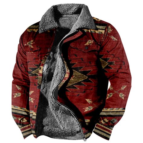 Big And Tall Mens Aztec Jacket Plus Size Clearancemens Sherpa Aztec Jacket Winter Warm Mens