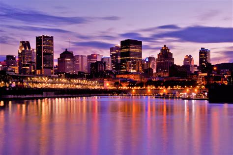 Night Time Skyline across the water in Montreal, Quebec, Canada image