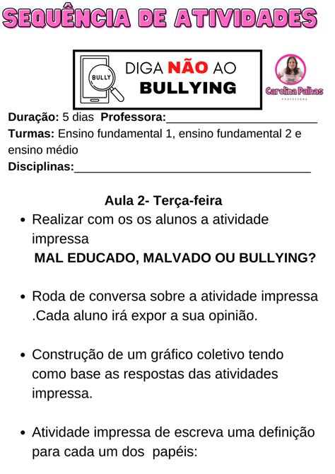 Sequência de atividade sobre o bullying Artofit