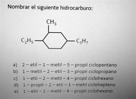 química química química química Nombrar el siguiente hidrocarburo CH