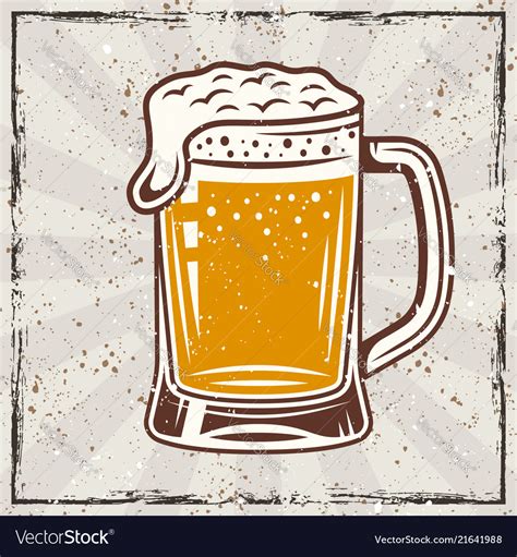 Beer mug vintage colored banner Royalty Free Vector Image