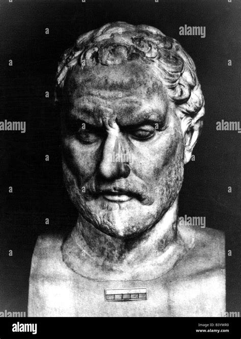 Demosthenes 384 322 Bc Greek Orator Portrait Bust Stock Photo