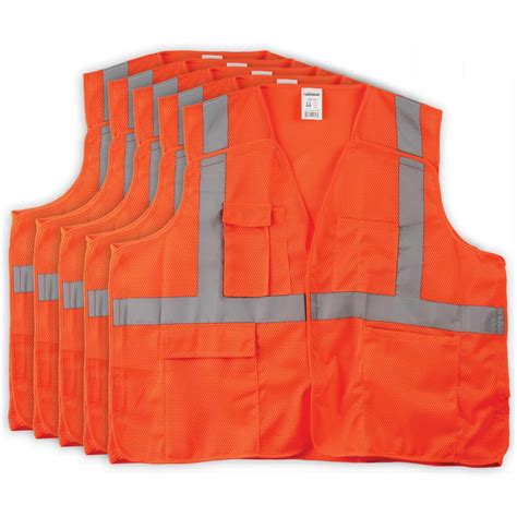 Jj Keller Safegear 5 Pk S M Type R Class 2 Safety Vest High Visibility Orange