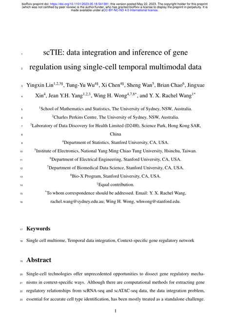 PDF ScTIE Data Integration And Inference Of Gene Regulation Using