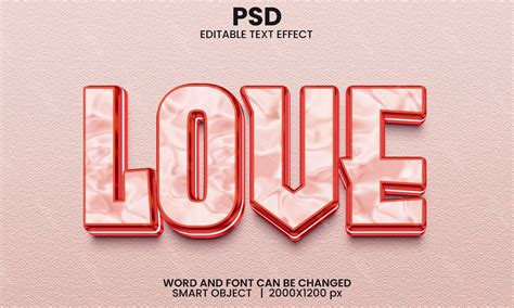 Love Text Effect Photoshop Premium Psd File