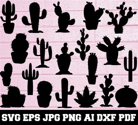 Cactus SVG Cactus Silhouette SVG Cut Files Cactus Bundle SVG Cactus ...