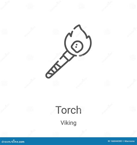 Torch Icon Vector From Viking Collection Thin Line Torch Outline Icon