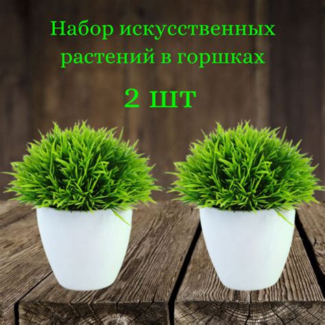 Характеристики Искусственная трава в горшках, растение в кашпо, декор ...