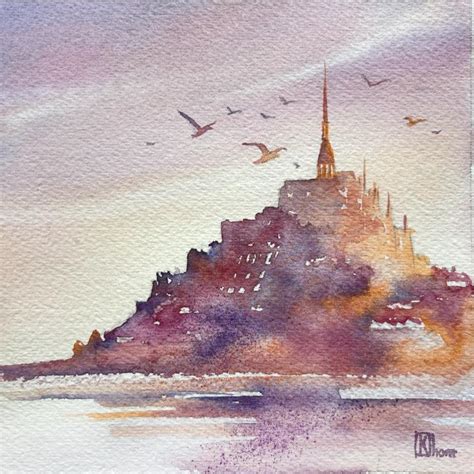 Peinture Mont saint michel par Artelida Carré d artistes