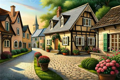 Cartoon Village House Stock Photos, Images and Backgrounds for Free ...