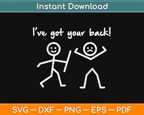 I Have Got Your Back Stick Figure Friendship Svg Png Dxf Cutting File