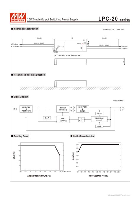 Mean Well LPC-20-700, AC-DC Single Output Mix Mode (CV+CC) With PFC 75W ...