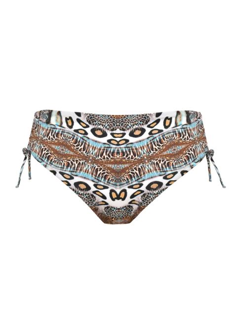 Crool Bikini Bottom With Side Laces Leopard Zeta Curves