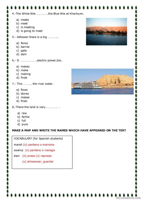 The Nile Reading For Detail Dee English Esl Worksheets Pdf Doc