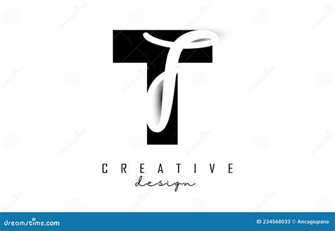 Letters Tf Logo With A Minimalist Design Letters T And F With