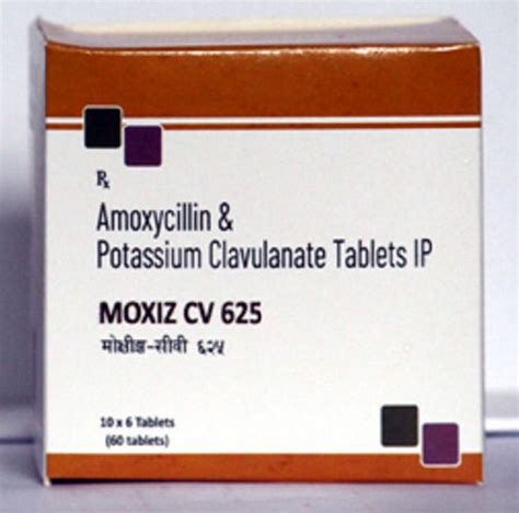 Moxiz Cv Amoxicillin And Potassium Clavulanate Antibiotic Tablets