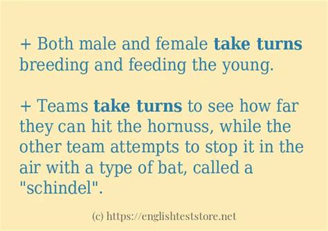 How To Use In Sentence Of Take Turns Englishteststore Blog