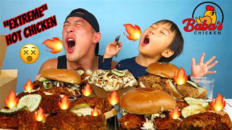 Extreme Fried Chicken Trying Babas Hot Chicken Menu It Was Fire Asmrmukbang Youtube