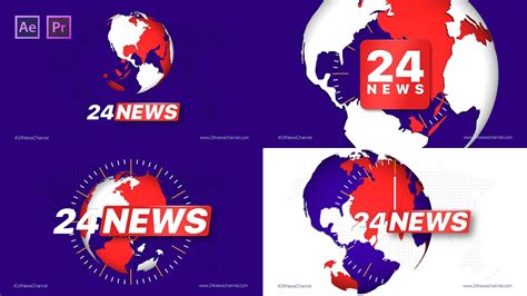 Broadcast 24 News Channel After Effects Template Premiere Pro Mogrts