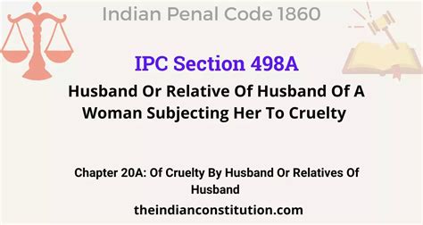 Ipc Section 498a Husband Or Relative Of Husband Of A Woman Subjecting