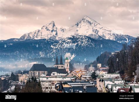 Historic town of berchtesgaden in winter with snow hi-res stock photography and images - Alamy