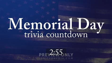 Memorial Day Trivia Countdowns 5 Minute James Grocho