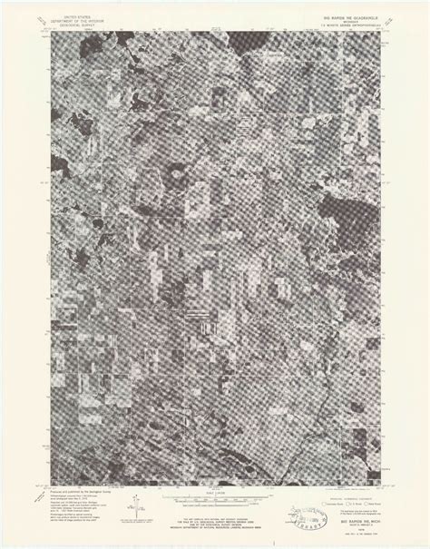 Classic Usgs Chippewa Lake South Michigan 75x75 Topo Map Mytopo