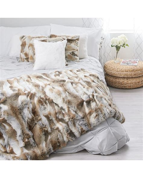 Brown Rabbit Fur Blanket for Luxurious Home or Cabin Decor at FurSource.com