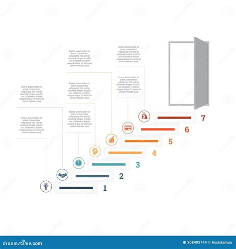 Ladder of Success, Leading Up To an Open Door. Successful Business