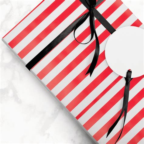 Red And White Striped Wrapping Paper