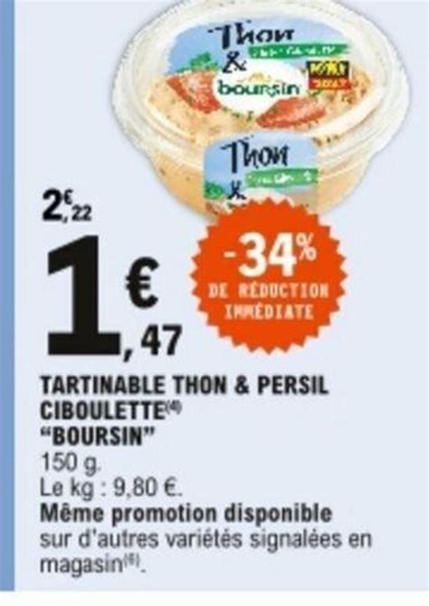 Promo Tartinable Thon Persil Ciboulette Boursin Chez E Leclerc