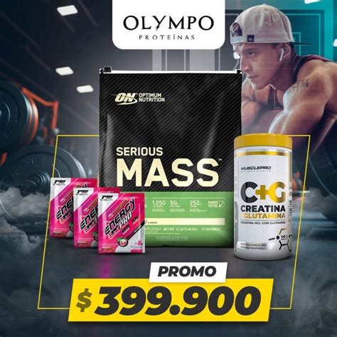 Combo Proteína Serious Mass de 12 libras Creatina Musclepro Olympo