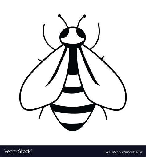 Logo bee black and white icon Royalty Free Vector Image