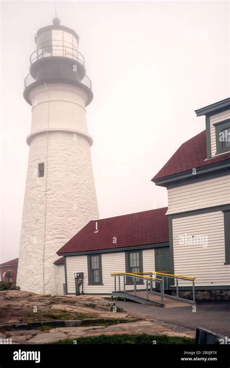 Close Up Of The Portland Head Lighthouse Located In Portland Maine