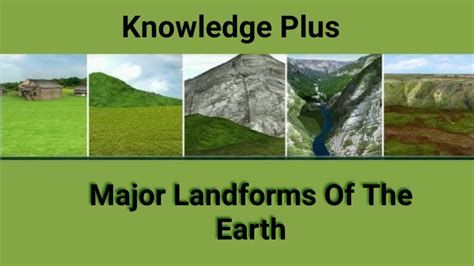 Major Types Of Landforms