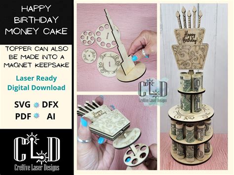 Happy Birthday Cash Money Cake Keepsake Magnet Hbd Money Cake With