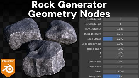 Rock Generator Geometry Nodes Blendernation Bazaar