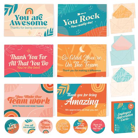 Buy 24 Pack Employee Appreciation Cards with Envelopes & Stickers - 6 ...