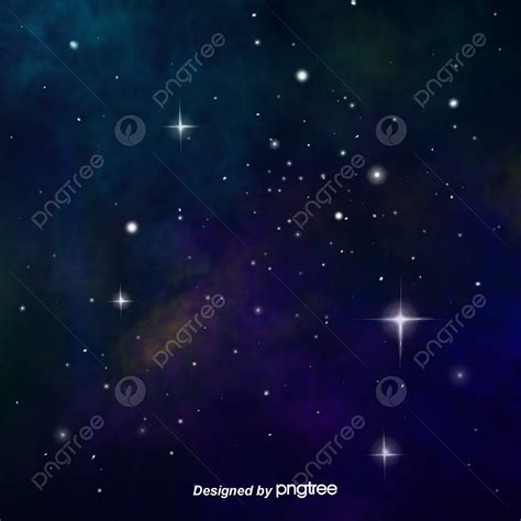 深藍色大氣唯美手繪星空插畫背景 唯美 夜空 大氣素材圖案，psd和png圖片免費下載