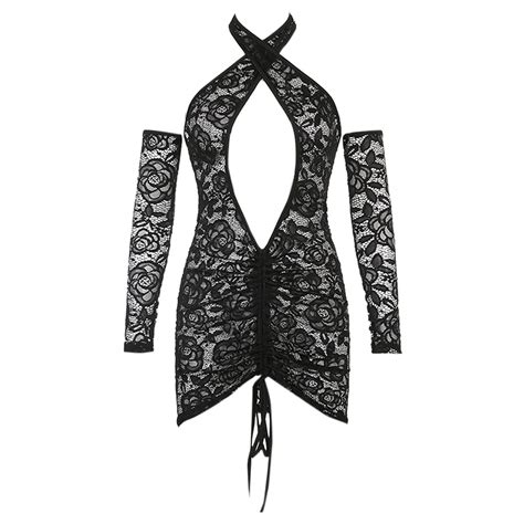 Uaang Lace Lingerie Night Club Erotic Costumes Perspective Backless