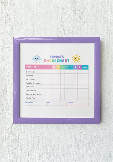 WEEKLY CHORE CHART for Kids Chore Chart Kid Chore Chart - Etsy