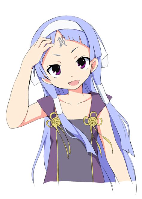 Safebooru Bangs Blue Hair Blunt Bangs Flat Chest Forehead Hair Tubes