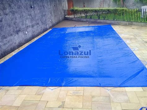 Capa lona azul de proteção para piscina dreno 8 5x4 5 Lonazul